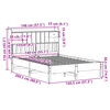 vidaXL Легло с етажерка за книги, без матрак, 140x200 см, бор масив