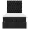 vidaXL Османска легло с матрак и LED, черно, 90x190 см, плат