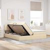 vidaXL Легло с място за съхранение Кремав 200 x 200 cm Изкуствена
