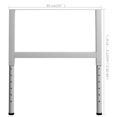 vidaXL Подвижни рамки за работна маса 2 бр метал 85x(69-95,5) см сиви