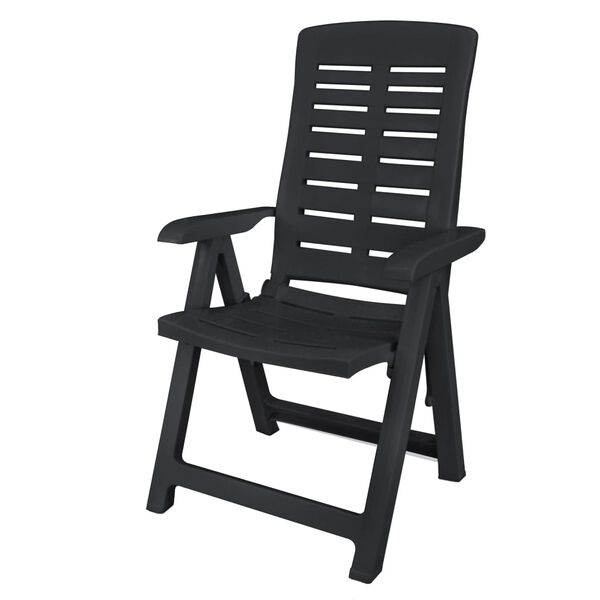 vidaXL Градински трапезен комплект, 11 части, пластмаса, антрацит