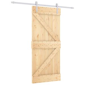 vidaXL Преплъзваща се врата 90 x 210 cm Масивна борова дървесина