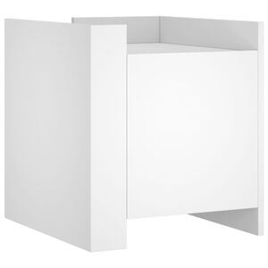 vidaXL Нощно шкафче, бяло, 45x50x50 см, инженерно дърво