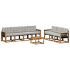 vidaXL Комплект дивани за открито 8 pcs Натурално и светлосиво