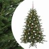 vidaXL Изкуствена коледна елха с топки 120 см 150 LED светодиода