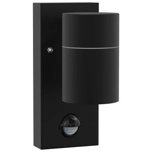 vidaXL Външна стенна лампа Черно 6,5 x 10,5 x 16 см