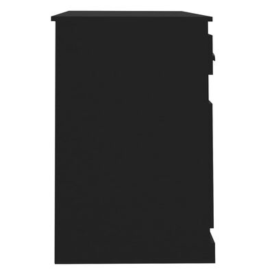 vidaXL Бюро с чекмедже, черно, 115x50x75 см, инженерно дърво