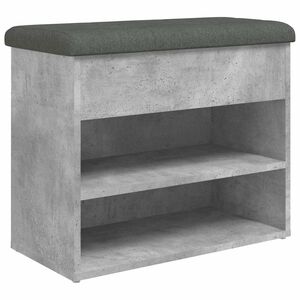 vidaXL Пейка за обувки, бетонно сив, 62x32x50 см, инженерно дърво