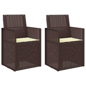 vidaXL Градински Dining Столове 2 pcs Кафяво и кремаво ПП