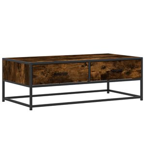 vidaXL Кафе маса, опушен дъб, 100x50x35 см, инженерно дърво и метал