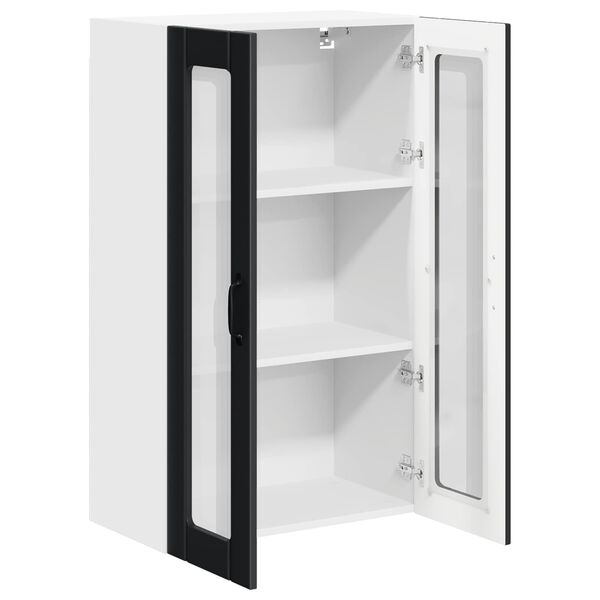 vidaXL Горен кухненски шкаф Черно 60 x 31 x 100 см Инженерно дърво