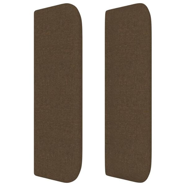 vidaXL Горна табла за легло, тъмнокафява, 103x16x78/88 см, плат