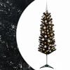 vidaXL Изкуствена тясна коледна елха с топка 150 см 150 LED светодиода