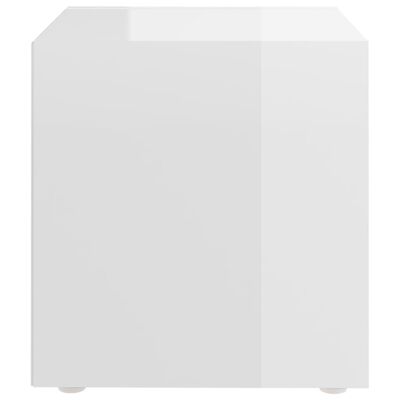vidaXL ТВ шкаф, бял гланц, 37x35x37 см, ПДЧ