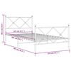 vidaXL Метална рамка за легло с горна и долна табла, бяла, 107x203 см