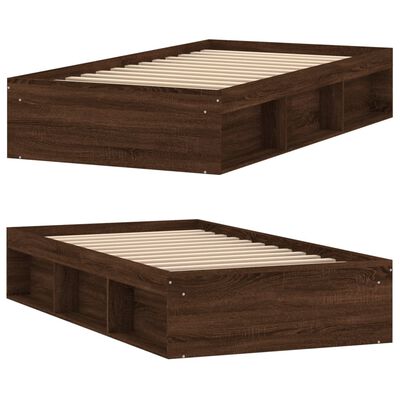 vidaXL Рамка за легло, кафяв дъб, 100x200 см