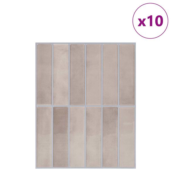 vidaXL Правоъгълна плочка 10 pcs Бежово кафе 29 x 23 x 0,08 см