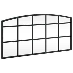 vidaXL Стенно огледало, черно, 60x30 см, арка, желязо