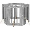 vidaXL Врата за кучета с поставки 6 pcs Сива сонома 60 x 80 cm