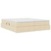 vidaXL Легло с място за съхранение и матрак с матрак Крем 180 x 200 cm