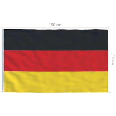 vidaXL Флаг на Германия и алуминиев флагщок, 6 м