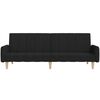 vidaXL 2-местно разтегателно канапе, черно, текстил