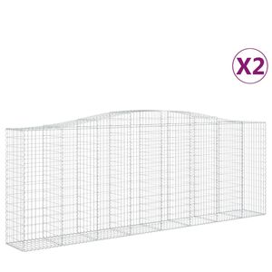 vidaXL Габионни кошници арка 2 бр 400x50x140/160 см поцинковано желязо