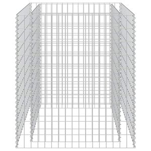 vidaXL Габион повдигната леха, поцинкована стомана, 90x90x100 cм