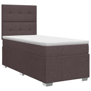 vidaXL Континентално легло с матрак Тъмен кафяв 90 x 200 cm Текстил