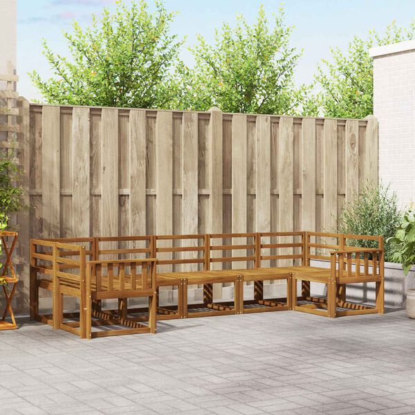 vidaXL Комплект дивани за открито 7 pcs Естествен