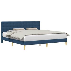 vidaXL Рамка за легло с таблото Синьо 180 x 200 cm Текстил
