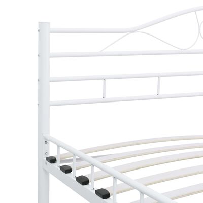 vidaXL Рамка за легло, бяла, метал, 120x200 cм