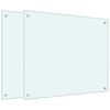 vidaXL Кухненски гърбове, 2 бр, бял, 70x60 см, закалено стъкло