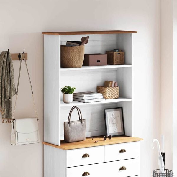 vidaXL хранилка ASKIM 91 x 30 x 104 см Борово дърво масив