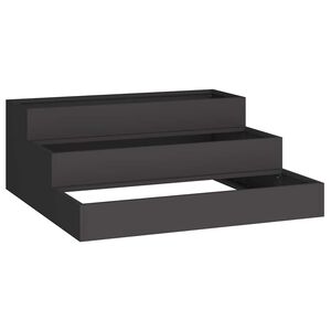 vidaXL Градинска саксия Черно 90 x 90 x 35 см
