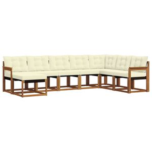 vidaXL Комплект дивани за открито 8 pcs Натурален и Крема