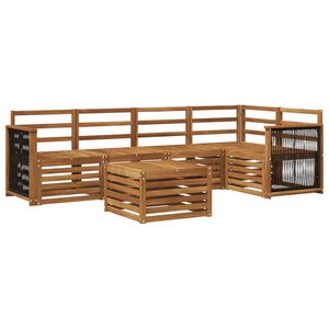 vidaXL Комплект секционен диван 5 pcs Натурално Солидно акациево дърво