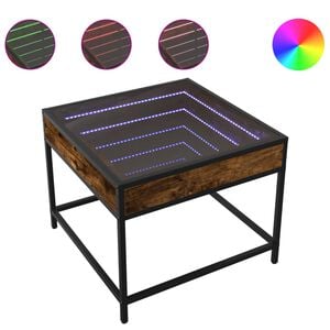 vidaXL Маса за кафе с Infinity LED, опушен дъб, 50x50x41 см