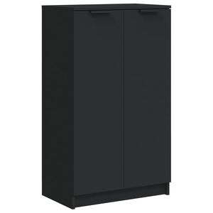 vidaXL Шкаф за обувки, черен, 59x35x100 см, инженерно дърво