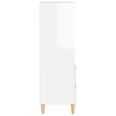 vidaXL Висок шкаф, бял гланц, 40x36x110 см, инженерно дърво