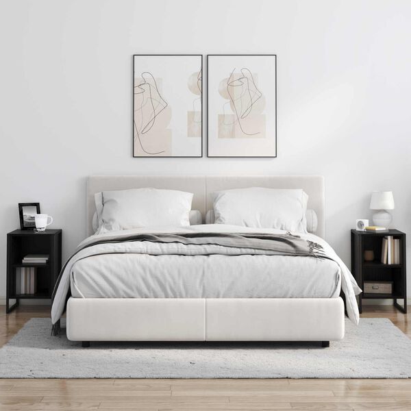 vidaXL Нощно шкафче Черния дъб 39.5 x 30 x 50 см Инженерно дърво