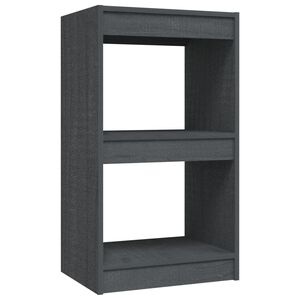 vidaXL Библиотека, сива, 40x30x71,5 см, борово дърво масив
