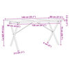 vidaXL Трапезна маса X-образна рамка 140x80x75,5 см бор масив и стомана