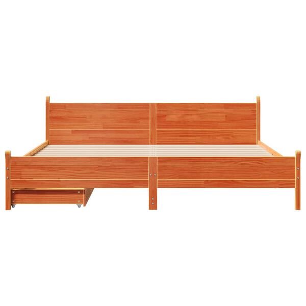 vidaXL Рамка за легло без матрак, восъчнокафяв, 200x200 см, бор масив