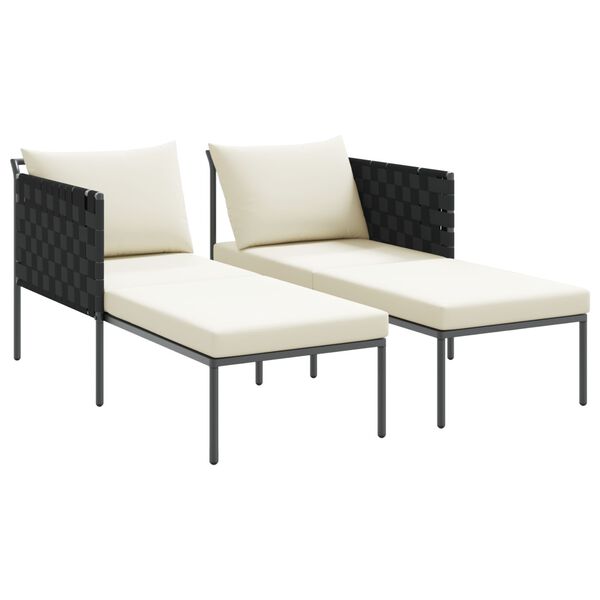 vidaXL Шезлонг Антрацит 153 x 115 x 69.5 см Прахово боядисана стомана