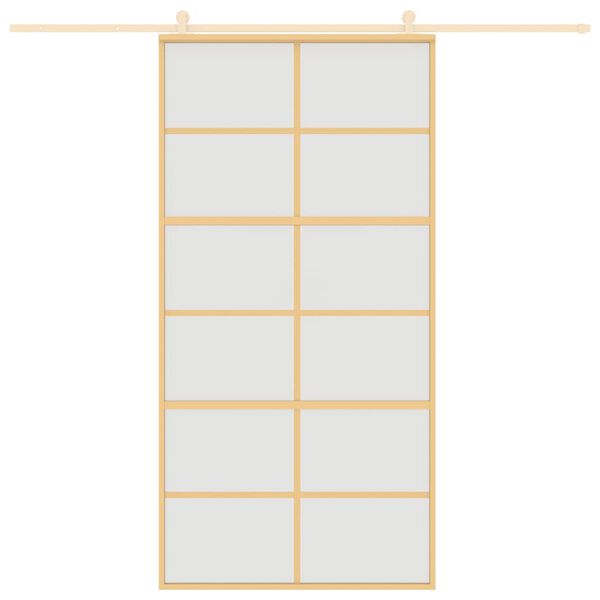 vidaXL Плъзгаща се врата 102,5x205 см матирано ESG стъкло и алуминий