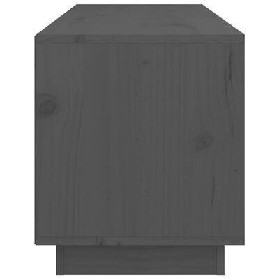 vidaXL ТВ шкаф, сив, 105x34x40 см, бор масив