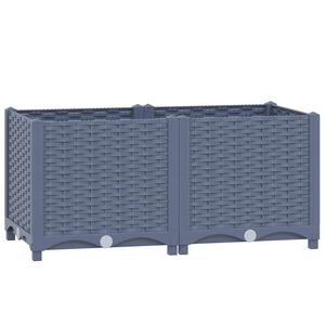vidaXL Повдигната леха, 80x40x38 см, полипропилен