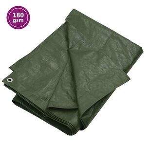 vidaXL Брезент, 180 г/м&sup2;, 2x3 м, зелен, HDPE