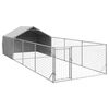 vidaXL Открита кучешка колиба с бягаща пътека 7x2x1,5 m